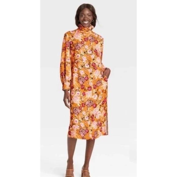 Who What Wear Shift Style Dress in Autumn Bloom Size L - Picture 1 of 13
